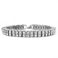 Europe and America hip hop hot 2 row bracelet men's rhinestone bracelet blingbling cross-border supply NB02