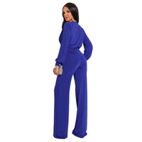 Solid Color Casual Long Sleeves Women's Jumpsuit