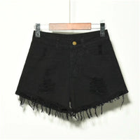 Holed Jeans Shorts Women's Loose And Thin Wide Leg Pants Hot Pants