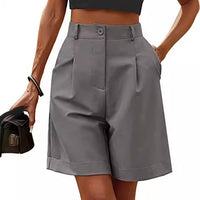 Women's Summer Thin High Waist Loose Straight Casual Cropped Pants