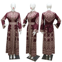 Printed Zip-Up Robe Ethnic-Style Dress