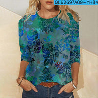 Floral Element Creative Casual Long Sleeve Women's T-shirts