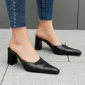 Retro British-style Square-toe High-heeled Outdoor Womens Sandals