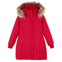 Detachable Hooded Mid-Length Padded Coat With A Big Fur Collar
