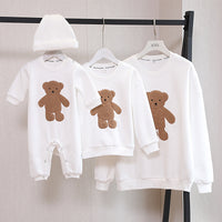 Spring And Autumn Cartoon Bear Embroidered Sweater Long Sleeve Parent-child Wear