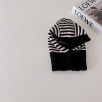 Childrens Contrast-Color Striped Knitted Hat