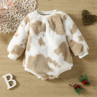 New Boys And Girls Neutral Infant Hair-free Printing Multicolor Cuff Rib Long-sleeved Triangle Romper
