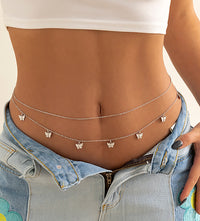 Tassel Butterfly Pendant Double Waist Chain