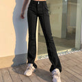 Women's New Sexy Low-waist Side Pockets Retro Slim-fit Micro Trousers Casual Trousers