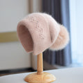 Fox Fur Ball Knitted Hat Children