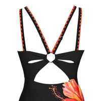 New Womens Floral Print Bodycon Backless Push-Up Sexy One-Piece Swimsuit