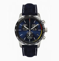 Mens Fashion Calendar Leather-Strap Quartz Watch