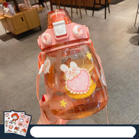 Portable Cute Student Large Capacity Water Bottle Straw Cup