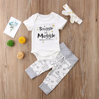 3-piece Set Cotton Rompers Striped Pants For Babies