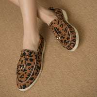 Leopard Print Casual Slip-on Pumps British Style Single-layer Shoes