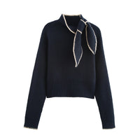 Ladies Bow Decorative Vest Pullover Sweaters