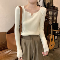 Slim Fit Square Collar Niche Female Knitting Sweater