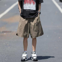 Men's Summer Thin Large Pocket Japanese Magazine Style Wear Fifth Pants
