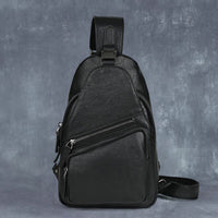 Men's Chest Crossbody Genuine Leather Retro Hand-rubbed Large Capacity Messenger Bag