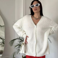 European And American New Loose V-neck Casual Sweater Women