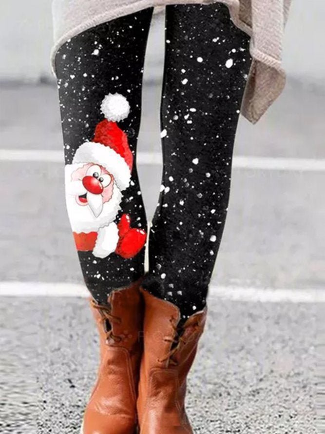 Christmas Leggings European And American Elastic Women