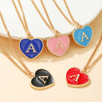 Heart-shaped Letter Minimalist Chic Versatile Oil-drip Alloy Clavicle Chain