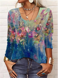 Personalized Flower T-shirt Casual Fashion