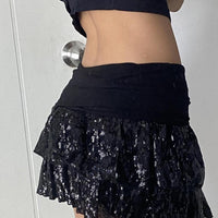 INS Sweet And Sexy Sequin Stitching Cake Skirt