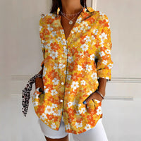 New Womens Floral Print Premium Elegant Long Sleeve Shirt