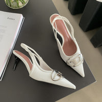Ladies Shallow Back Slim Heel Pointed Heels