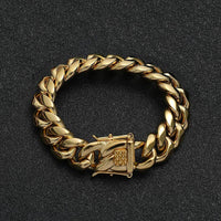 Hip Hop Stainless Steel Necklace Dragon Head Buckle Round Grinding Encryption