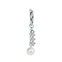 Heart-shaped Zircon Ring Without Perforation Body Piercing Jewelry Titanium Steel Inlaid Pearl Navel Nail