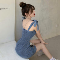 Hong Kong-style Retro Sexy Tube Top Slip Dress