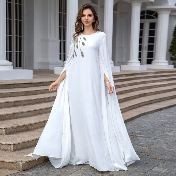 Muslim Robe Abaya Embroidered Women's Robe Evening Gown