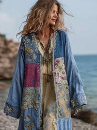 Elegant Long Flared Dress With Floral Print For Summer