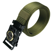 Men's Canvas Smooth Buckle Nylon Pressing Buckle Good Luck Comes Pant Belt