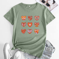 Women's Fashion Letter Print Cotton Round Neck Short Sleeve
