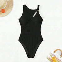 Solid-color Hollow-out One-piece Swimsuit Womens Bikini