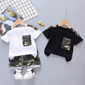 Summer New Boys' Western Style Camouflage Short Sleeve Suit