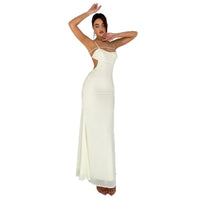 Feminine Hollow-Out Camisole Two-Layer Non-See-Through Dress