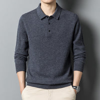 Fall Casual Polo Collar Long-sleeved Sweater
