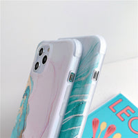 Four-corner anti-shattering gold marble mobile phone case