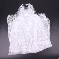 Sexy lace side slit long-sleeved nightdress