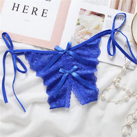 Lace-up thong lace lace-up panties