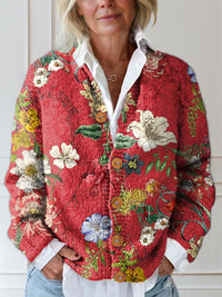 3d Women's Printed Wear Cardigan Knitted Coat
