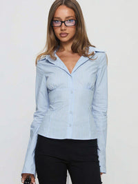 Striped Long-sleeve Shirt Autumn Chic New Style
