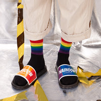 Rainbow plastic slippers women