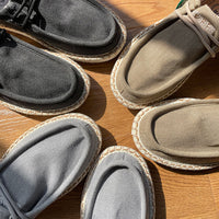 Summer Men's Trendy Flat Low-top Cloth Shoes Linen Fisherman Shoes Fashion