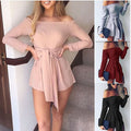 Off shoulder long sleeve Jumpsuit dress