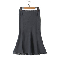 Lace Stitching Fishtail Elegant Slimming Sheath Skirt